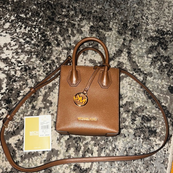 Michael Kors Mercer Extra-Small Pebbled Leather Crossbody Bag - Picture 1 of 3